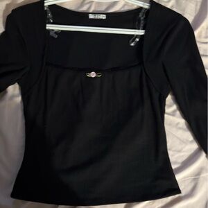 Ardene Black Ribbed Top